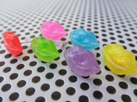 Kussmund Ohrstecker Lippen Knutscher Kuss